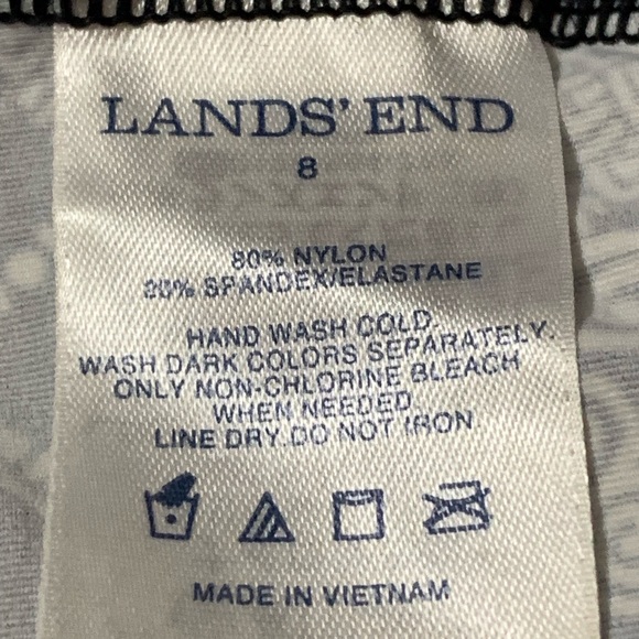 Lands' End black and white floral halter tankini top - Picture 8 of 9